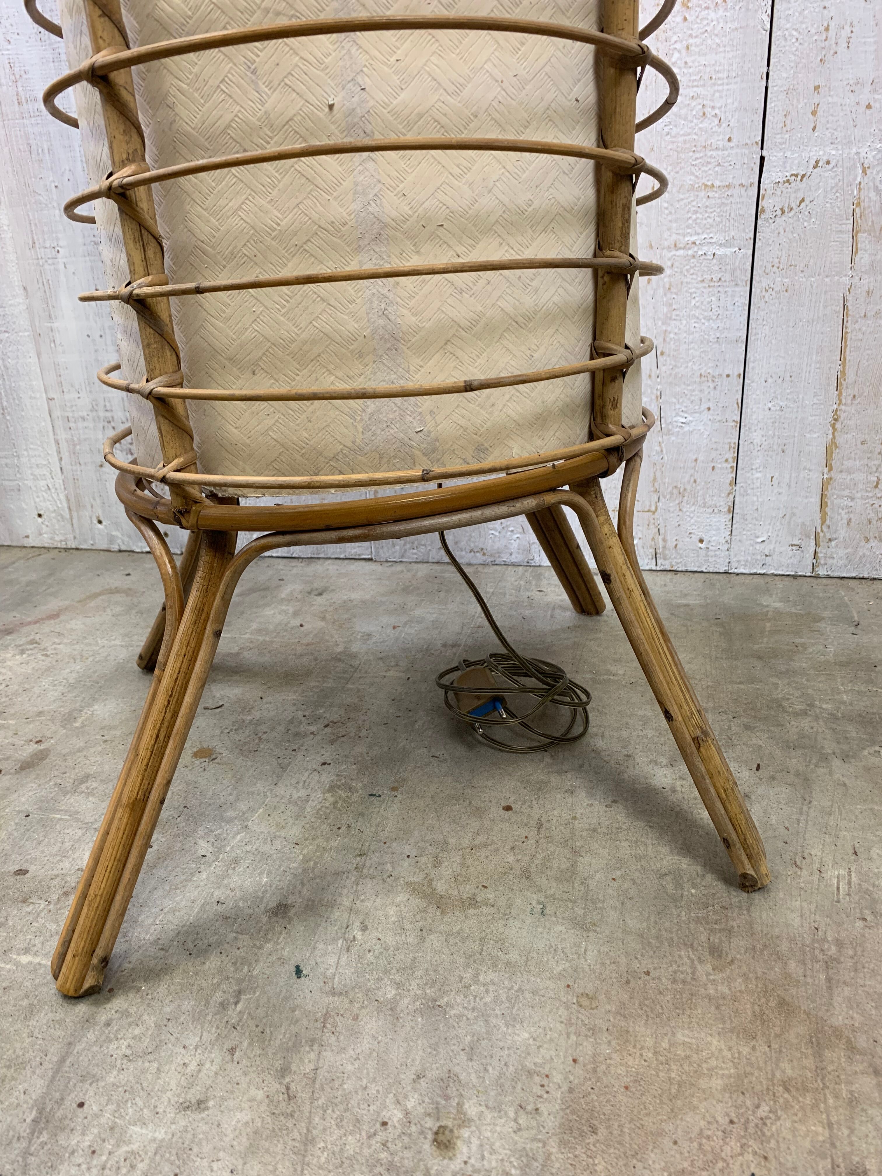 Vintage rattan floor lamp