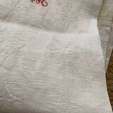 5 country tea towels in BM monogram linen damask.