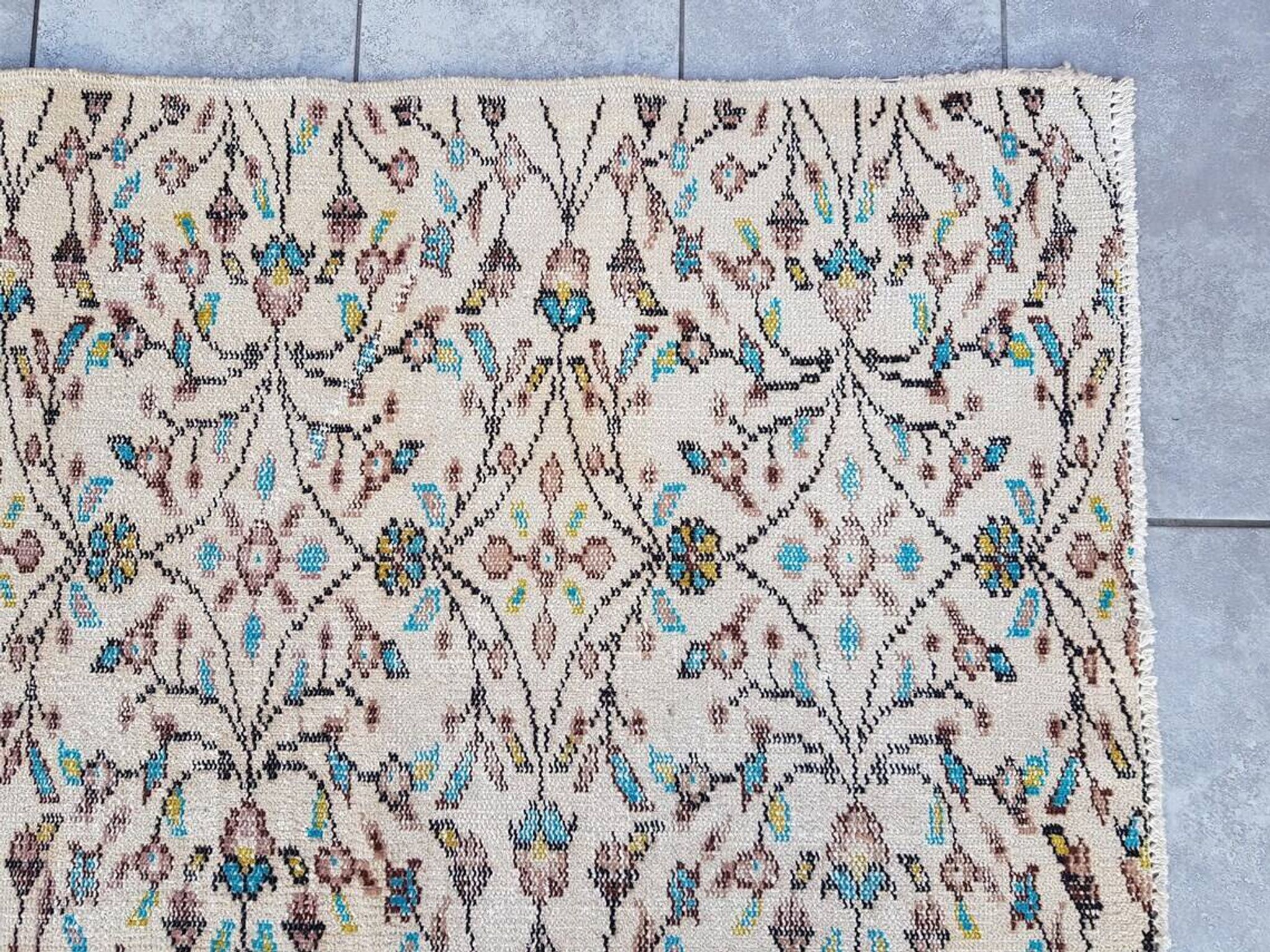 Tapis de zone vintage turc fait main sku v332