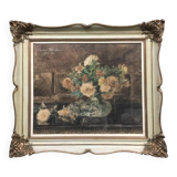 Painting “Still life with roses”. Watercolor.