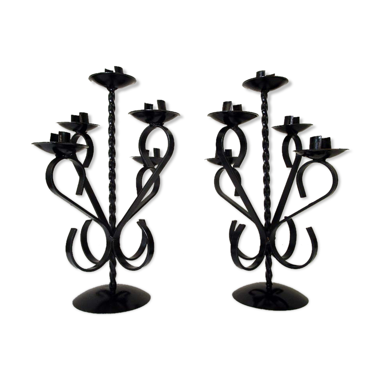 Set of 2 wrought iron chandeliers