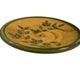 Decorative glazed terracotta plate with olive leaf pattern.