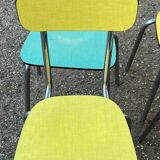Formica table with extensions and 4 chairs 1950