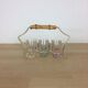 Liquor service, 6 glasses and metal structure