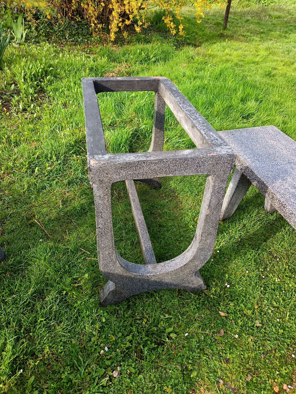 Old garden furniture in vintage stone