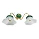 Preciosa double wall lamp | czechoslovakia 1980s | malachite glass | brass
