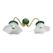 Preciosa double wall lamp | czechoslovakia 1980s | malachite glass | brass