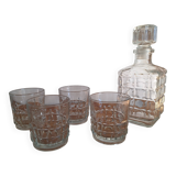 Vintage whiskey decanter and glasses