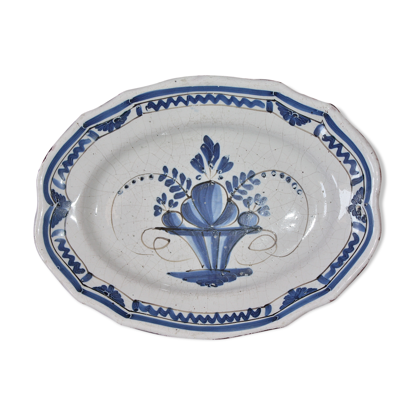 Flat oblong in faience said black ass auxerre