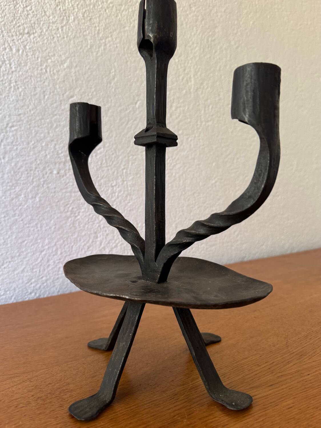 Brutalist wrought iron chandelier from the 60s