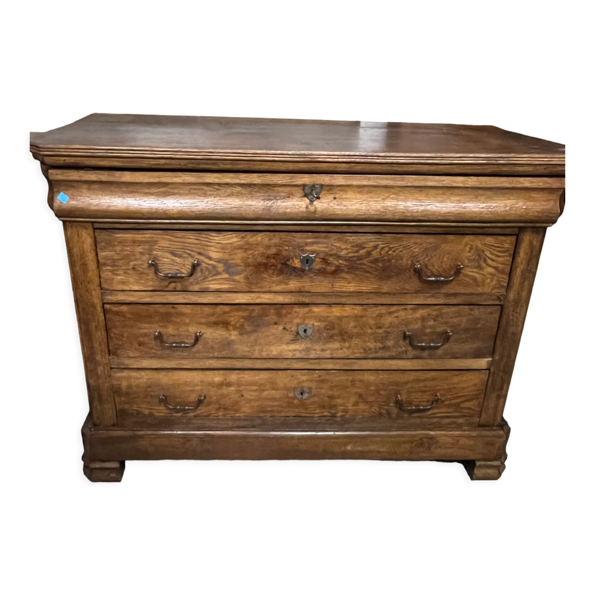 Commode ancienne en chêne massif de style Louis Philippe XIXe siècle