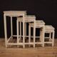Set of 4 French lacquered and painted coffee tables