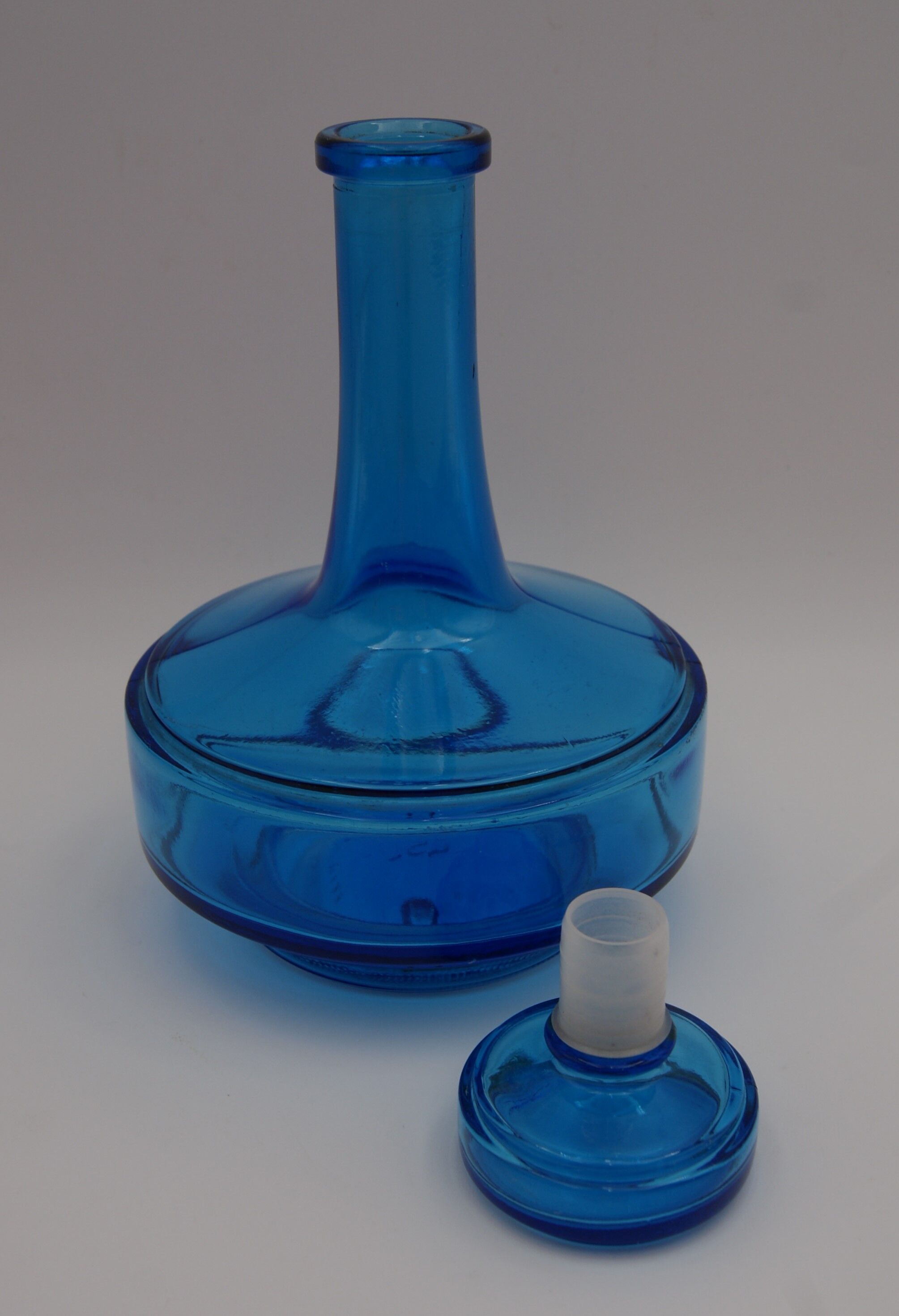 Vintage blue glass decanter