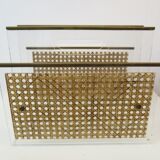 Magazine holder in plexi and cannage