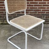 Set of 4 Cesca b32 model chairs in white by Marcel Breuer