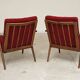 Pair of burgundy boomerang armchairs Antonin Suman Ton Bystrice (Thonet)