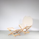 Chaise Vico Magistretti « Regina D'Africa » avec tabouret pour Alias, Italie 1970
