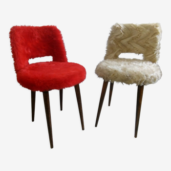 Pair of coktail vintage moumoute chairs