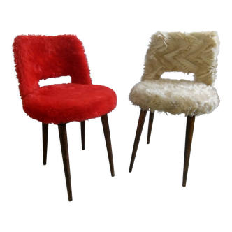 Pair of coktail vintage moumoute chairs