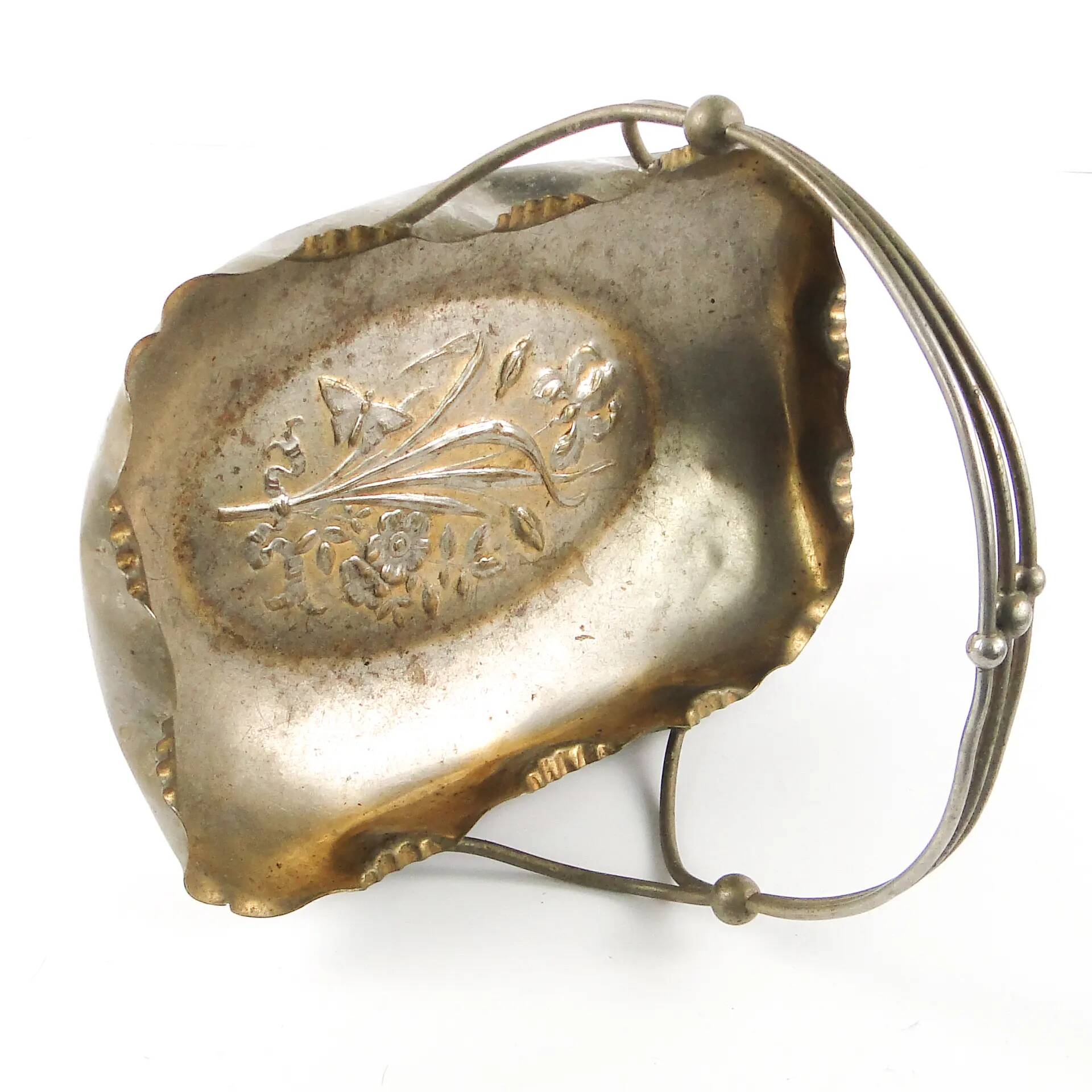 Fruit basket, Art Nouveau, silver-plated brass, Austria, early 20th century