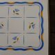 Art Deco yellow and blue tulip metal earthenware tray