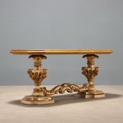 Table basse baroque antique en bois, 19e siècle