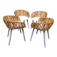 4 chairs, small armchairs, Cyborg club by Magis, designer Marcel Wanders, polycarbonate and wicker