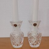 2 bougeoirs en en cristal d'Arques
