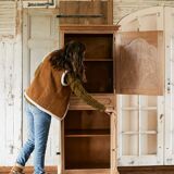 Vintage oak standing wardrobe "Giroflée"