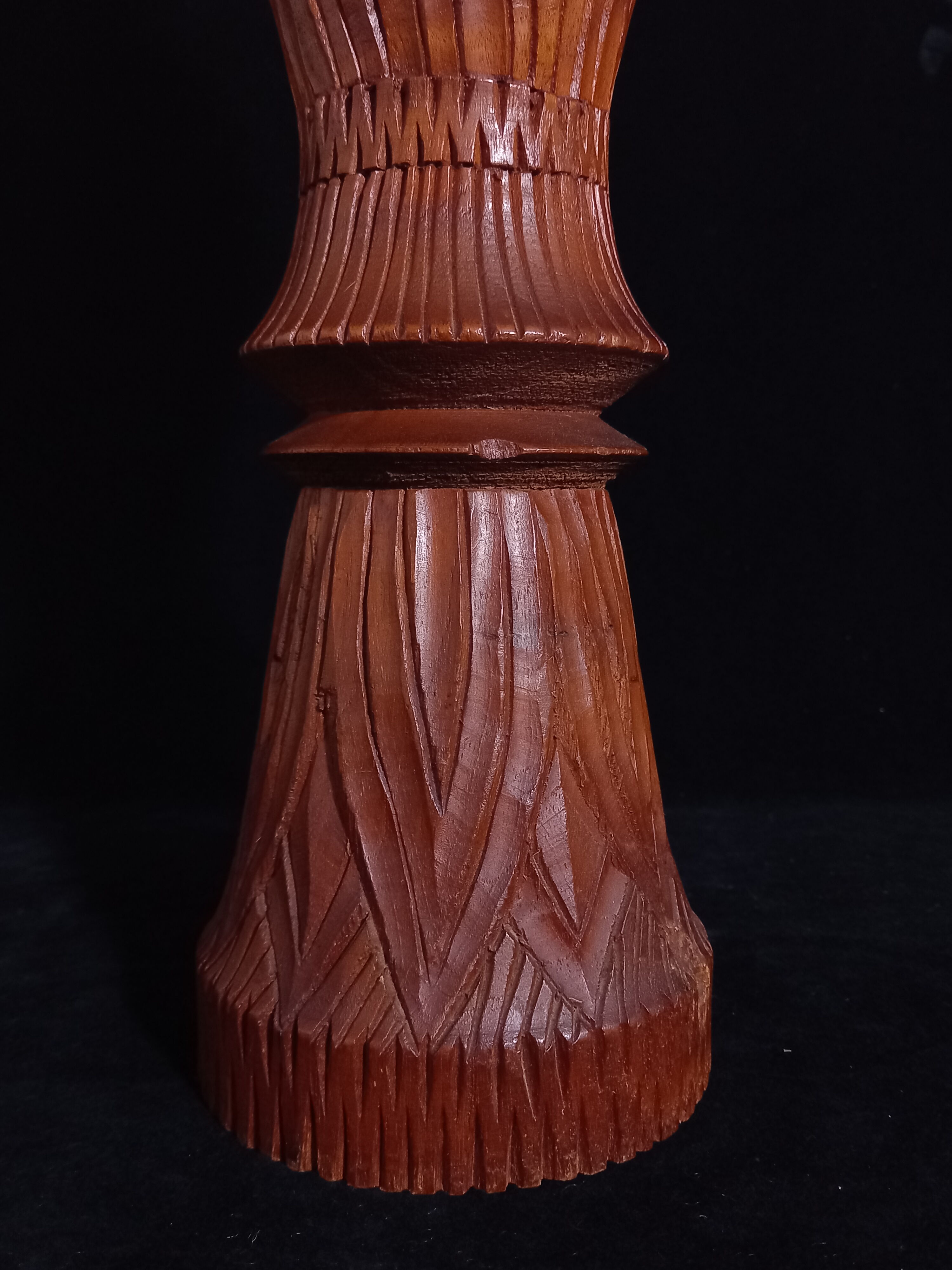 Exotic vase in carved wood