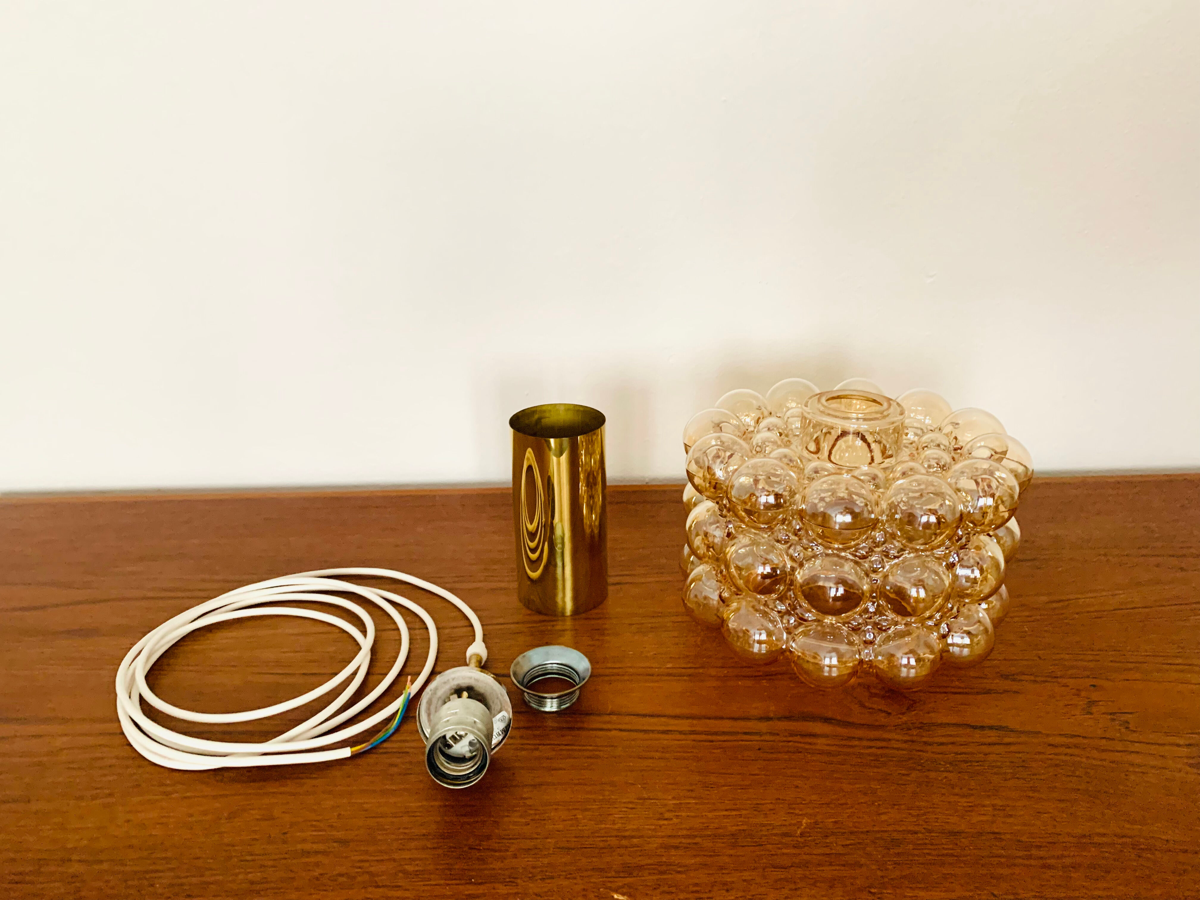 Bubble glass pendant lamp by Helena Tynell for Glashütte Limburg