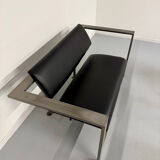 Salon brutaliste fauteuils simili métal design Karl Friedrich Forster