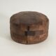 Vintage leather patchwork pouf