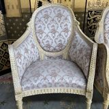 Pair of shepherdess armchairs in Louis XVI 1900 style