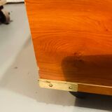 Gautier “Marine” bedside table in wood and brass, 1991