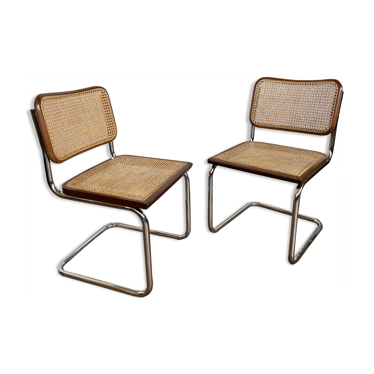 Pair of chairs Marcel Breuer B32 design bauhaus made in Italy