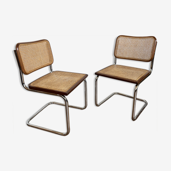 Pair of chairs Marcel Breuer B32 design bauhaus made in Italy
