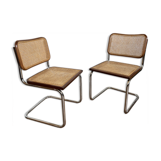 Pair of chairs Marcel Breuer B32 design bauhaus made in Italy