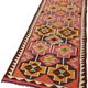 Turkish Handwoven Vintage Herki Kilim 93 cm x 322 cm