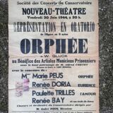 Old theater poster Opéra Orphée June 1944 Perpignan