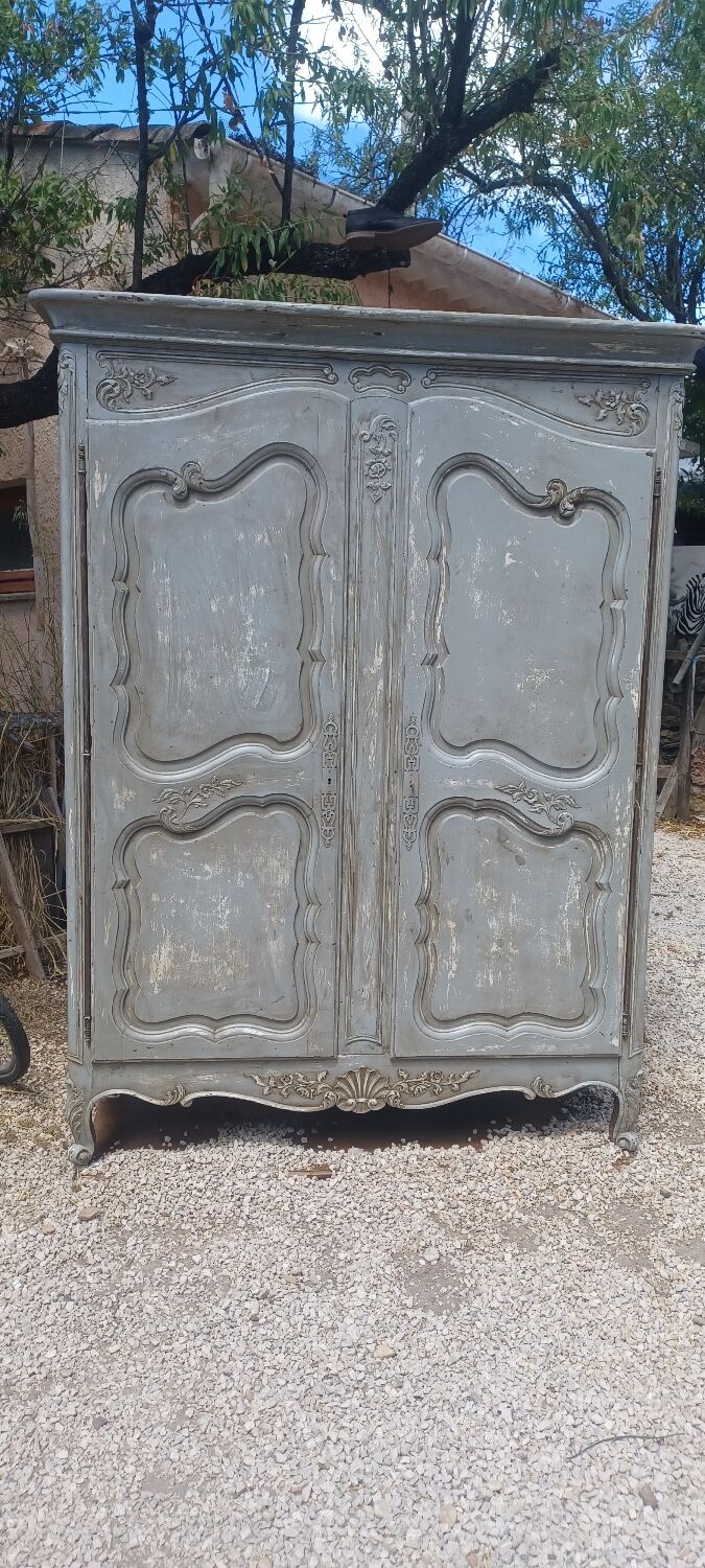 Old cabinet 18th century painted patinated