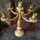 Old candelabra with 5 arms in chiseled bronze