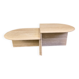 Pair of vintage travertine coffee tables or side tables, 1970s