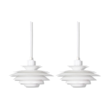 Pair of 2 vintage Danish lamps Verona by Kurt Wiborg, Jeka, 1980s.