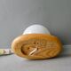 Pine pebble lamp with its opaline, 70s