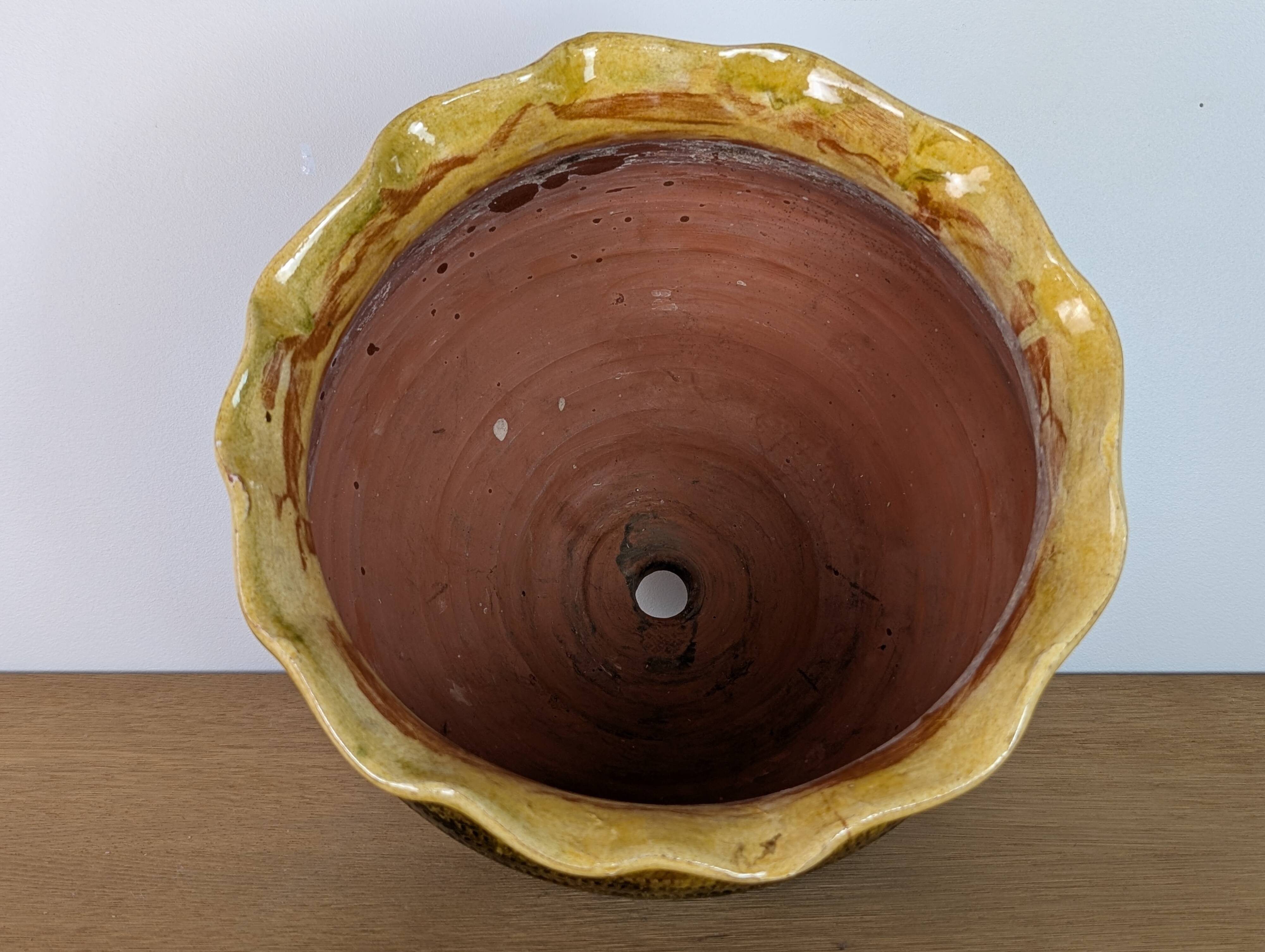Glazed earthenware planter