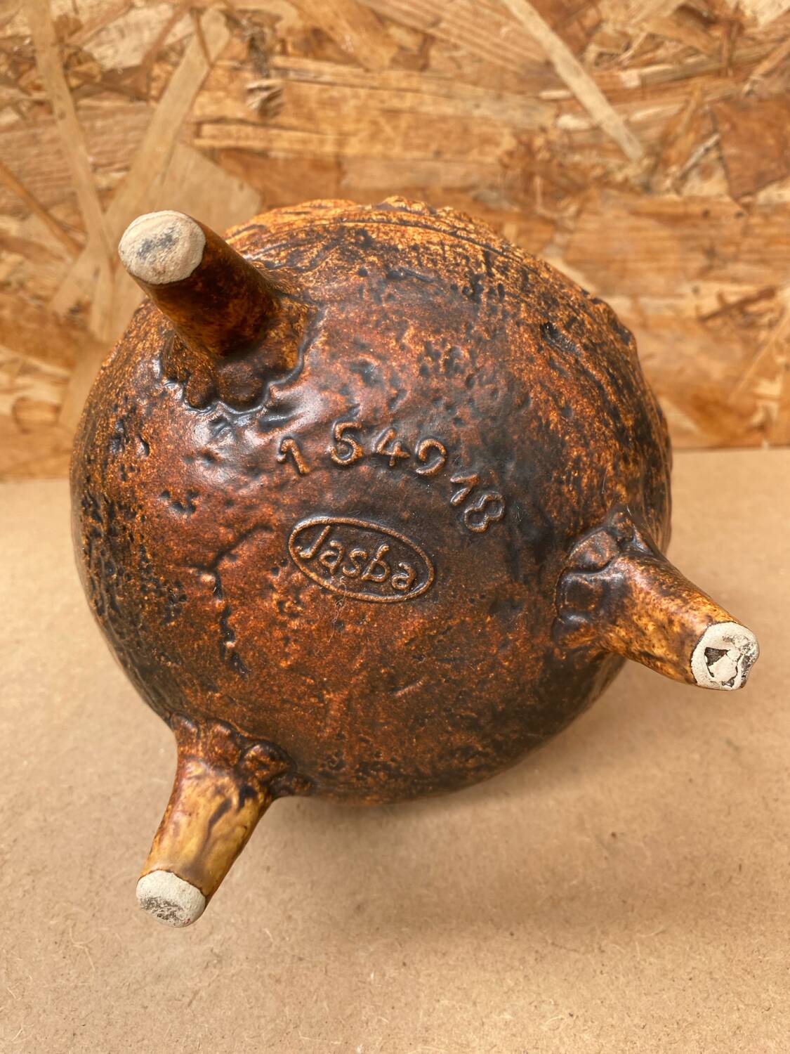 Antique jasba keramik lava pottery vase aztec decor 1970 vintage