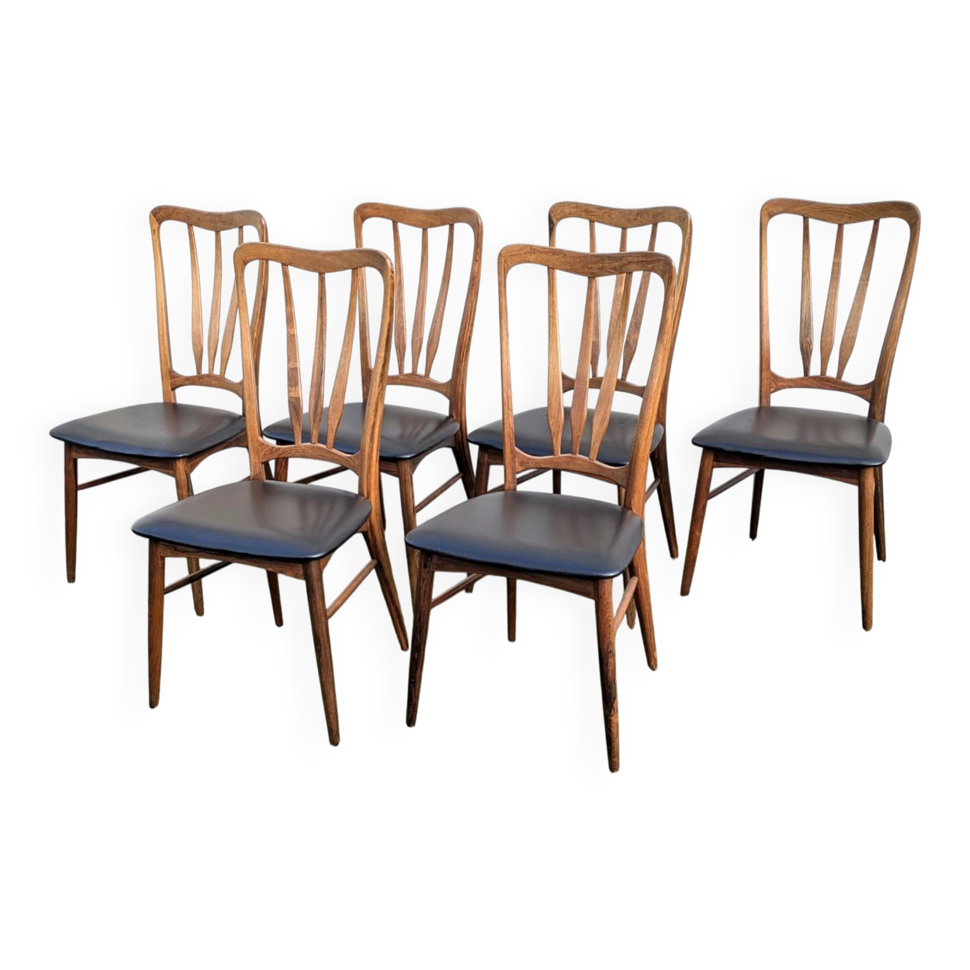 6 Danish chairs in rosewood "Ingrid" – Niels Koefoed