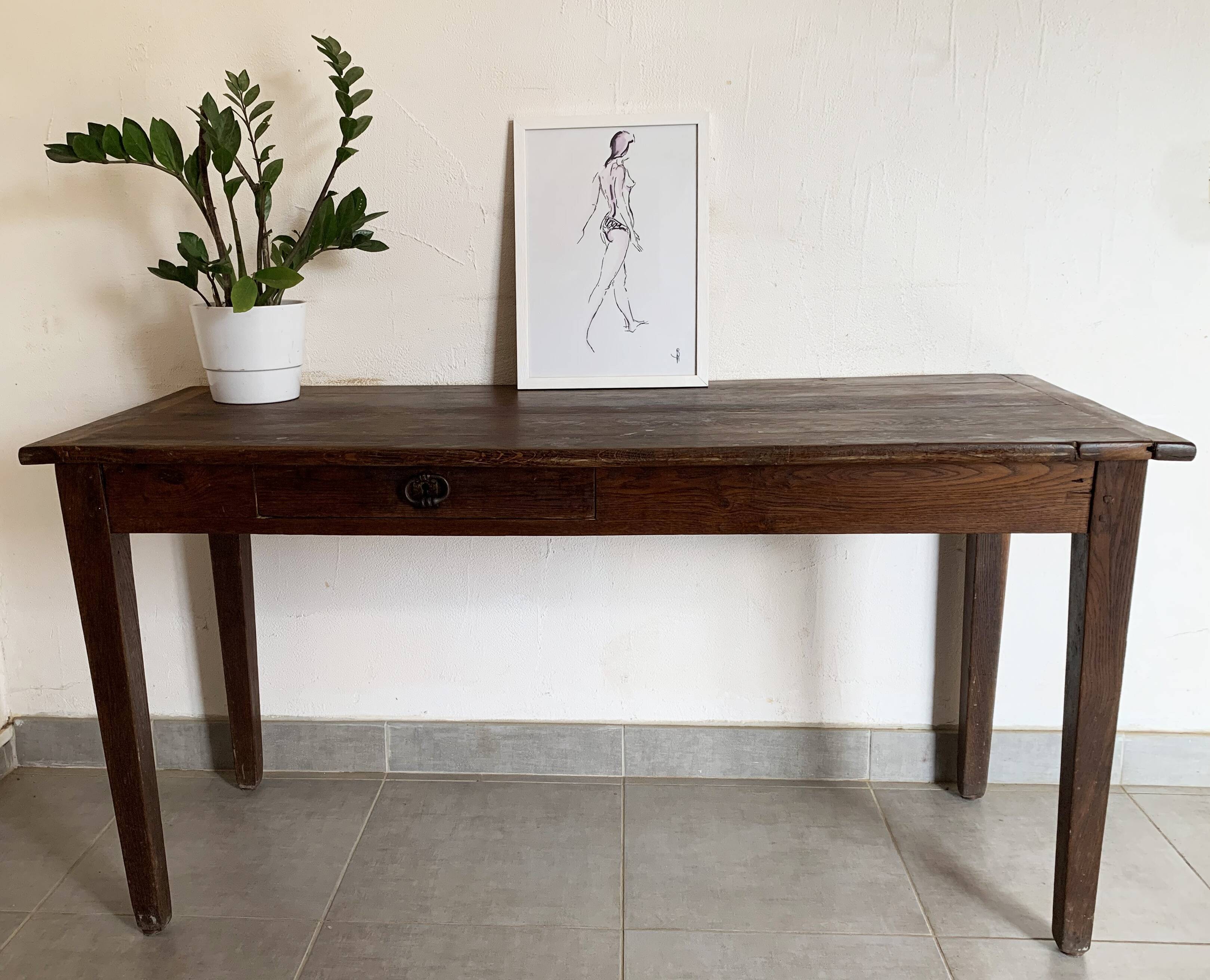 Vintage oak farmhouse/desk table from the 50s