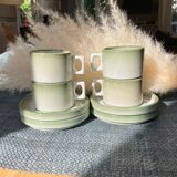 4 cups Brenne sandstone and saucers